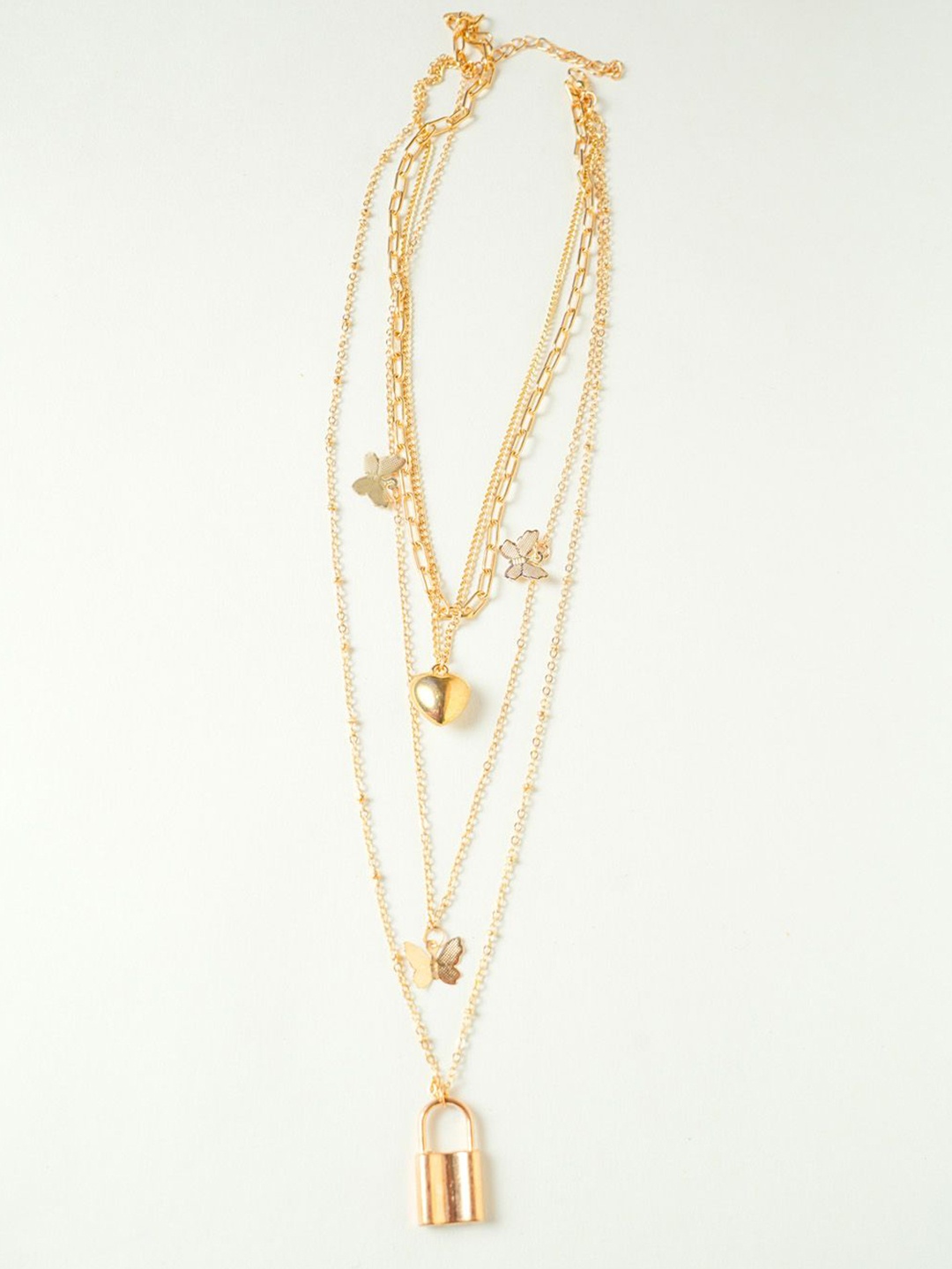 

VIRAASI Gold-Plated Butterfly Shaped Layered Necklace