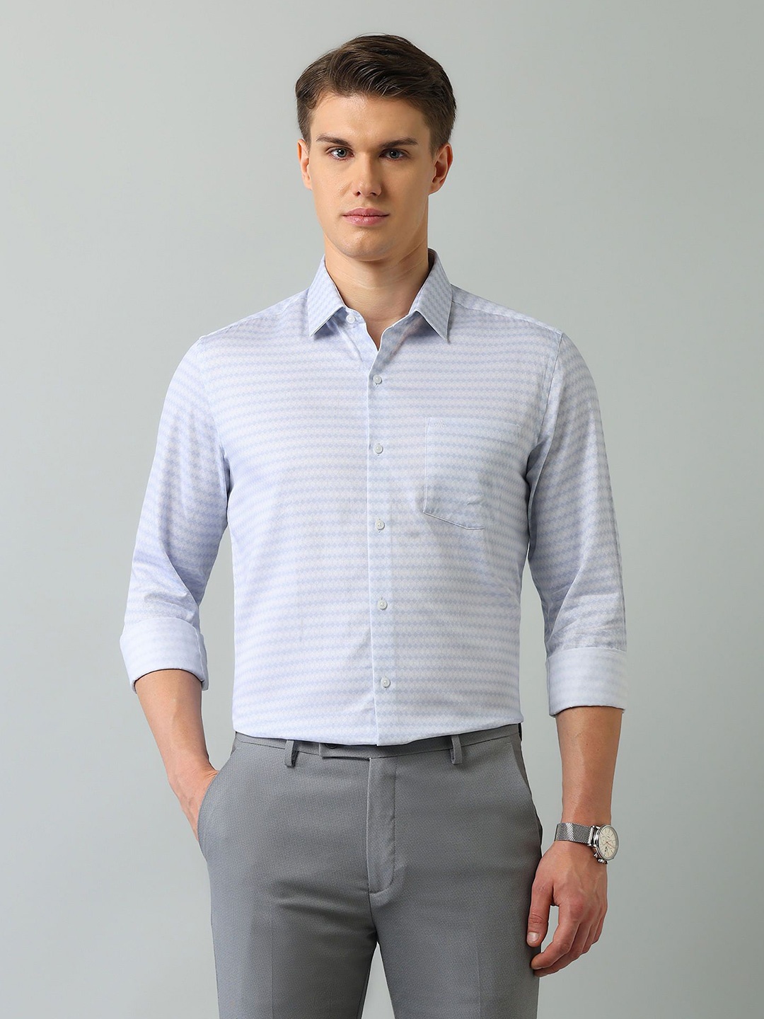 

Arrow Men Slim Fit Opaque Printed Casual Shirt, Blue