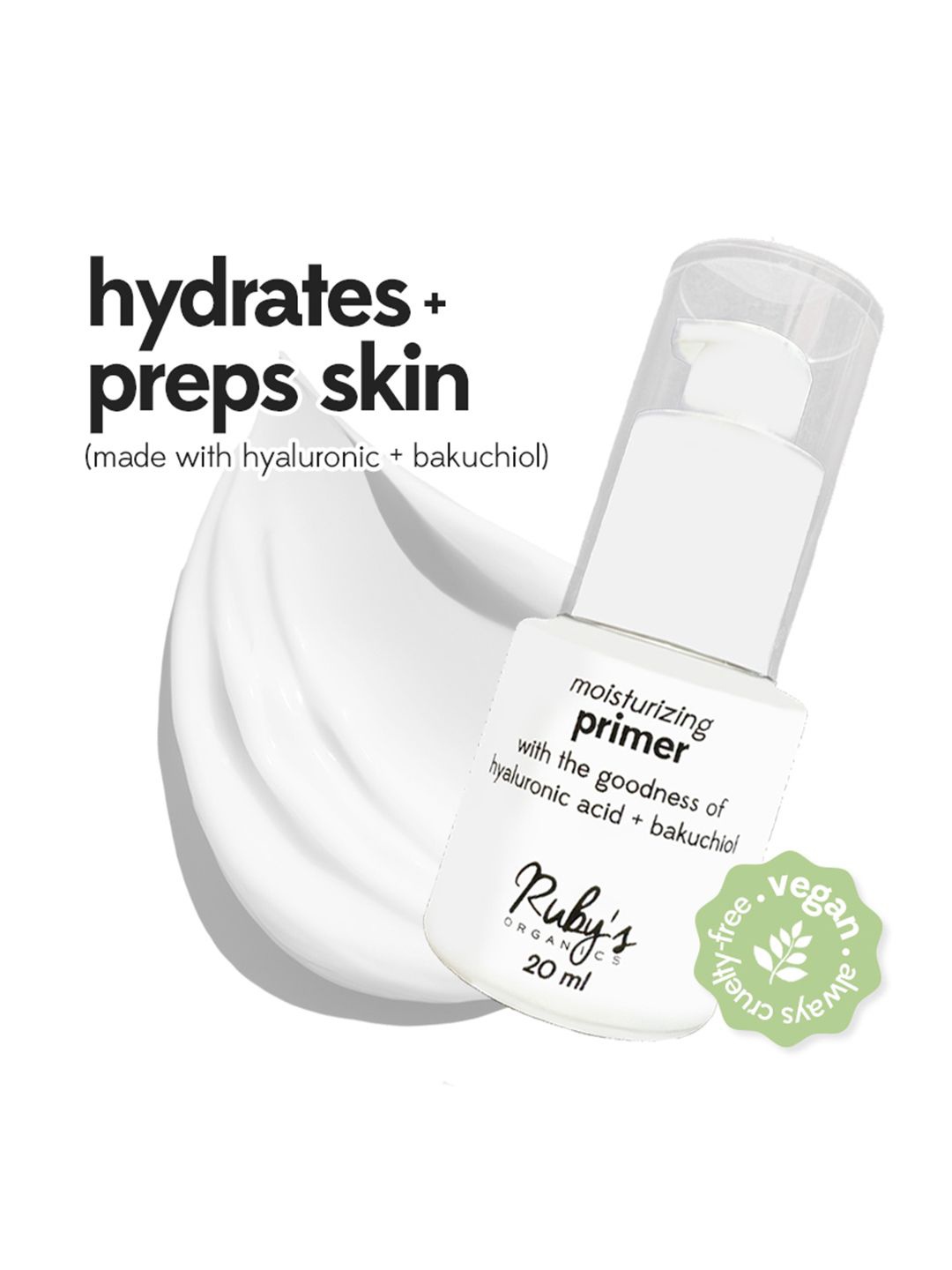 

Ruby's Organics Moisturizing Primer For Face Makeup - 20 ml, White