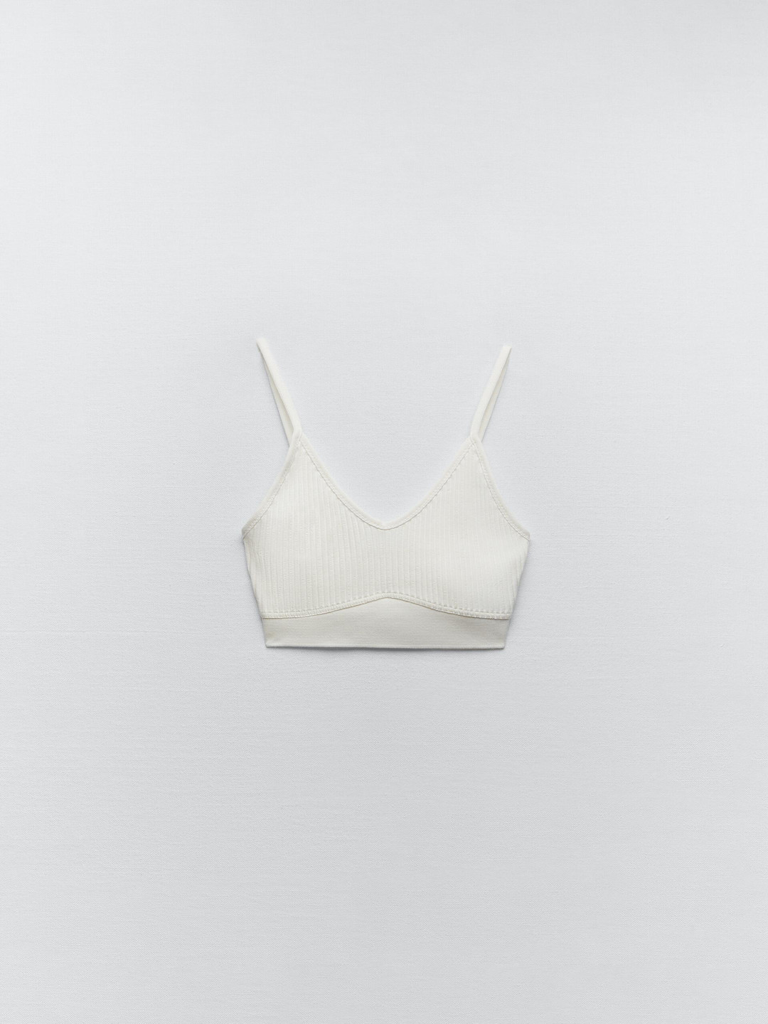 

ZARA Cotton Bralette Top, White