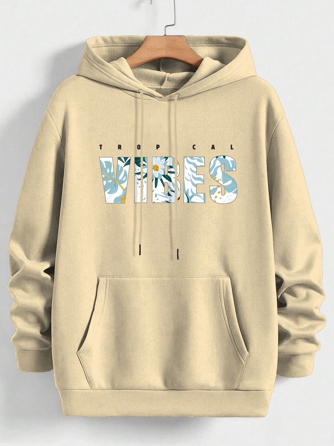 

TOGS & TERRE Women Printed Hooded Sweatshirt, Camel brown
