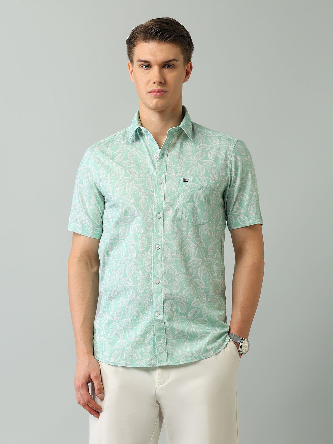 

Arrow Sport Men Classic Floral Opaque Printed Casual Shirt, Green