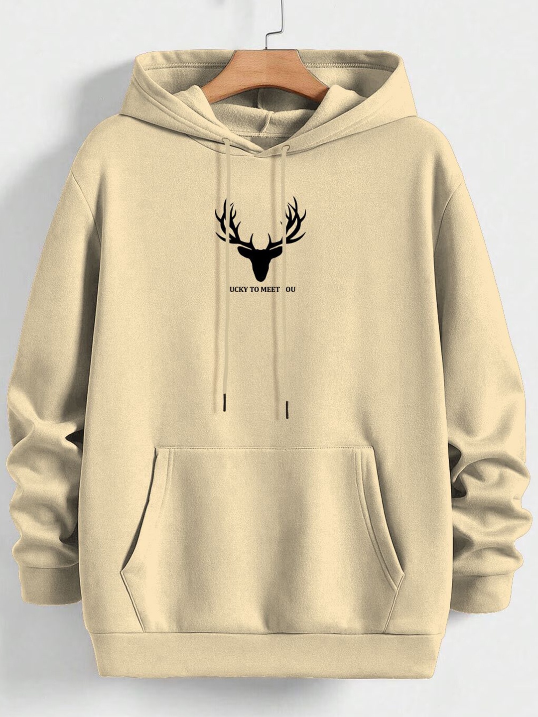 

TOGS & TERRE Women Printed Hooded Pullover Sweatshirt, Beige