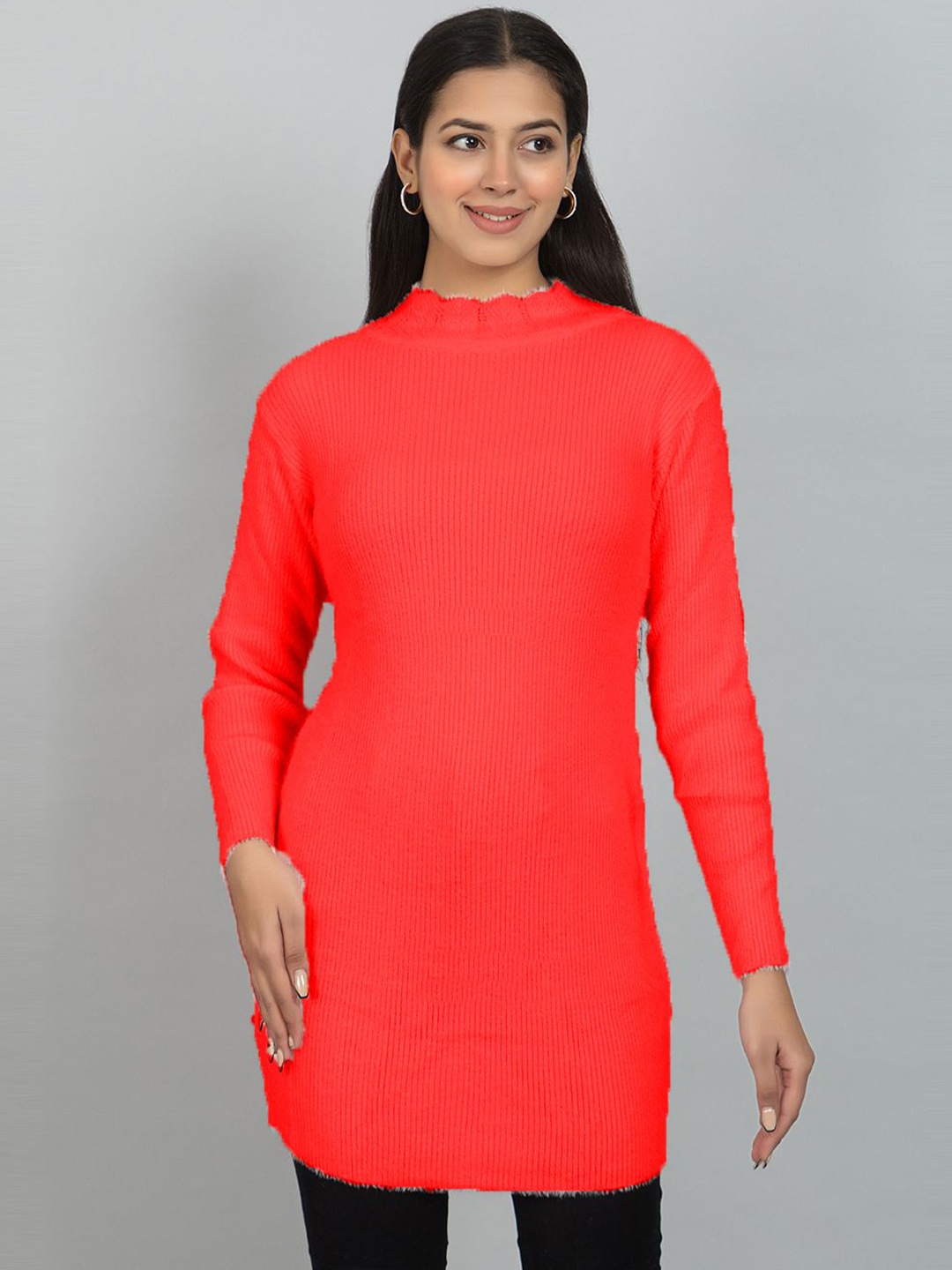

Wool's Kart Women Woollen Tunic, Red