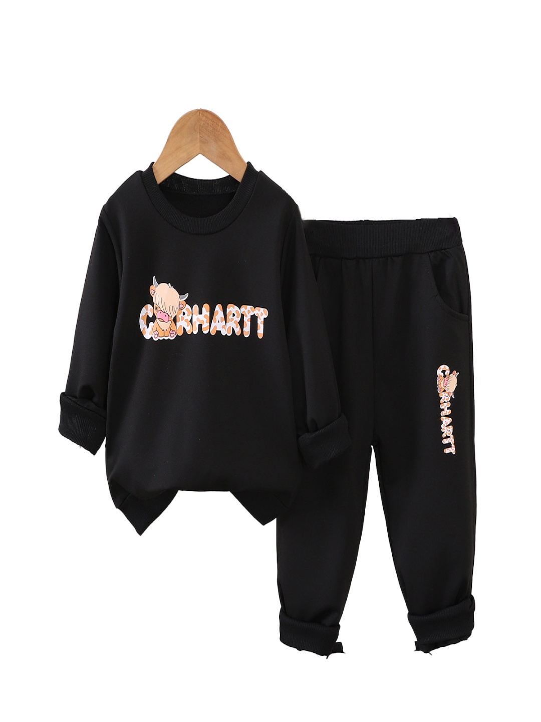 

StyleCast x Revolte Boys Printed Round Neck Sweatshirt With Jogger, Black