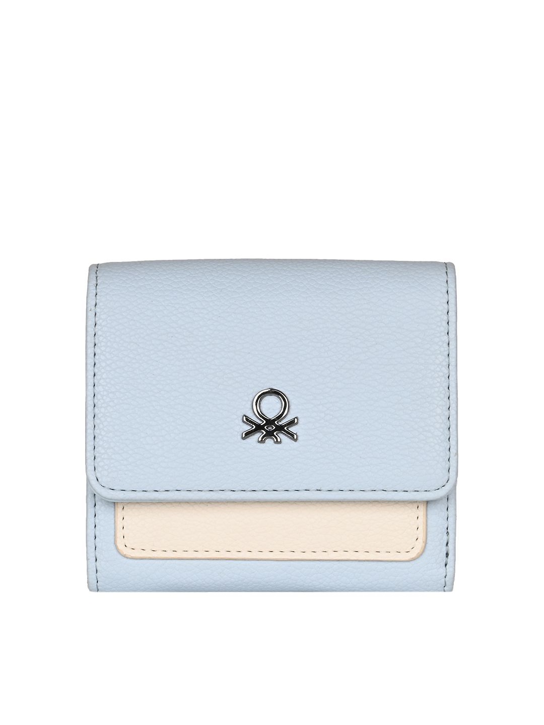 

United Colors of Benetton Women Adelle PU Three Fold Wallet, Blue