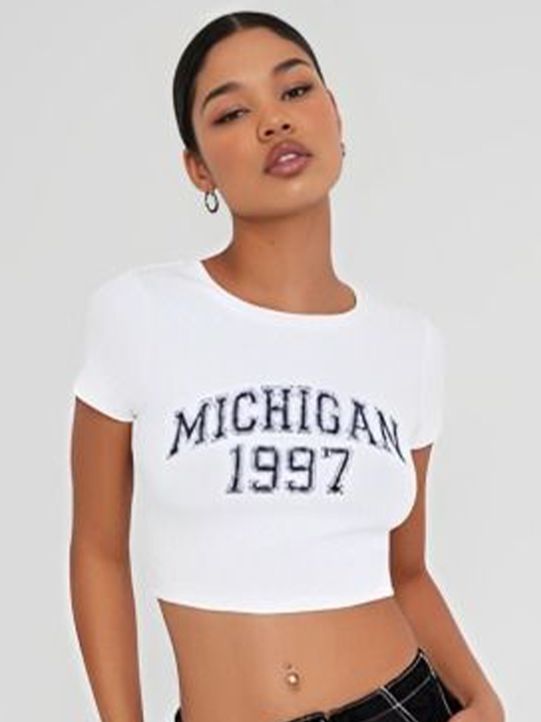 

sollobell Print Cotton Tank Crop Top, White