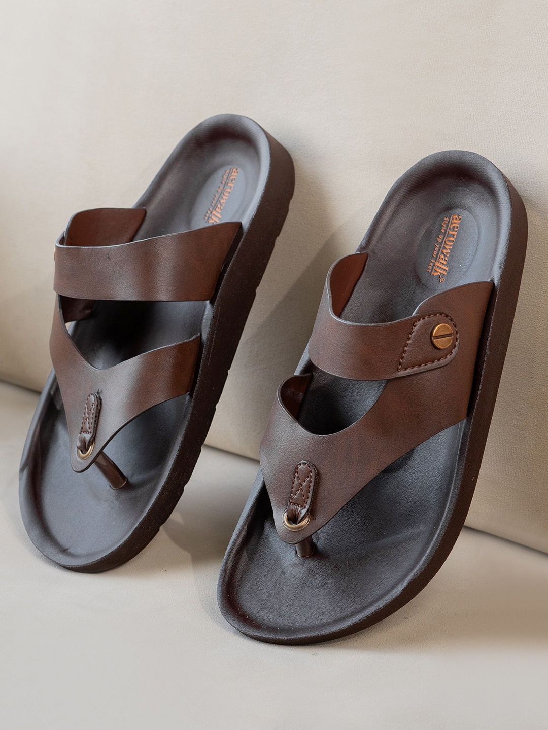 

Aerowalk Men Slip-On Comfort Sandals, Brown