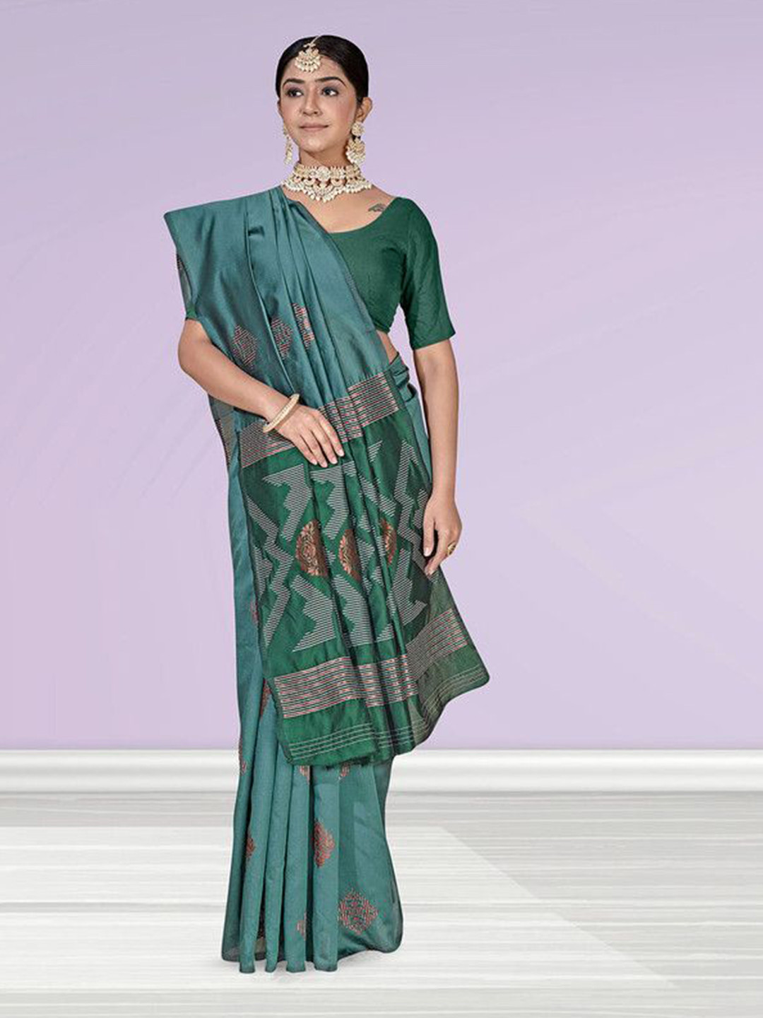 

sagarika Woven Design Zari Kanjeevaram Saree, Blue