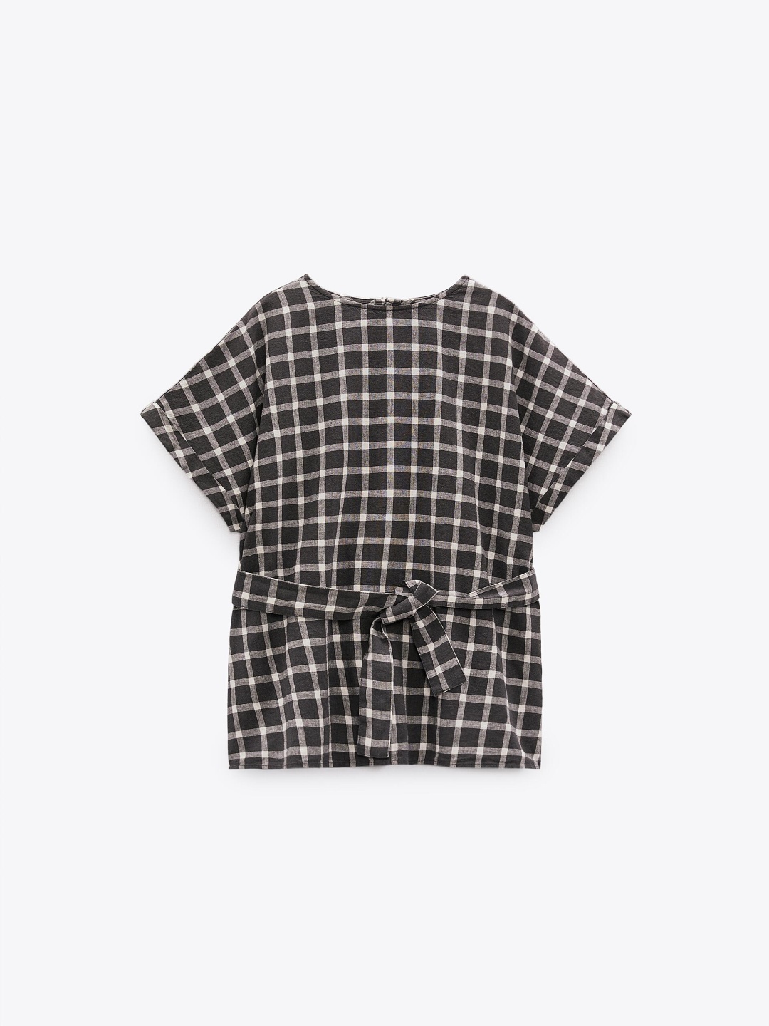 

ZARA Women Windowpane Checks Opaque Checked Casual Shirt, Beige