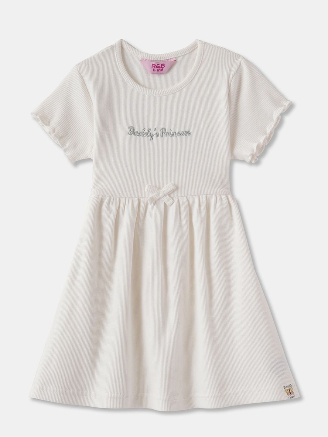 

R&B Girls A-Line Cotton Dress, White