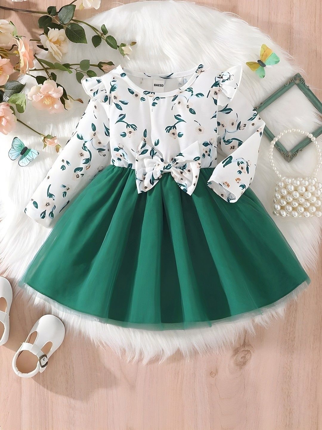 

Miss & Chief Embellished A-Line Dress, Green