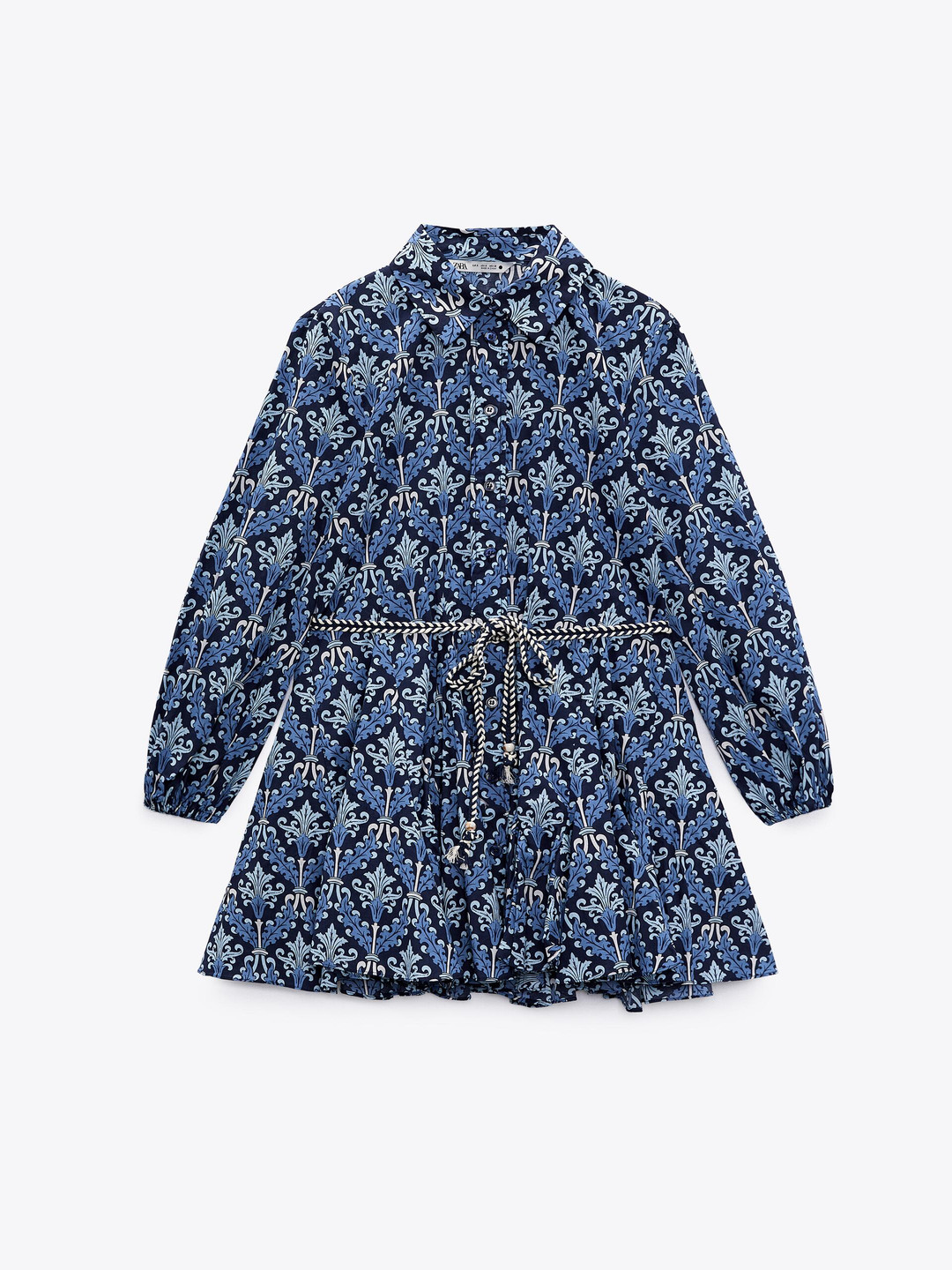

ZARA Floral Print A-Line Dress, Blue