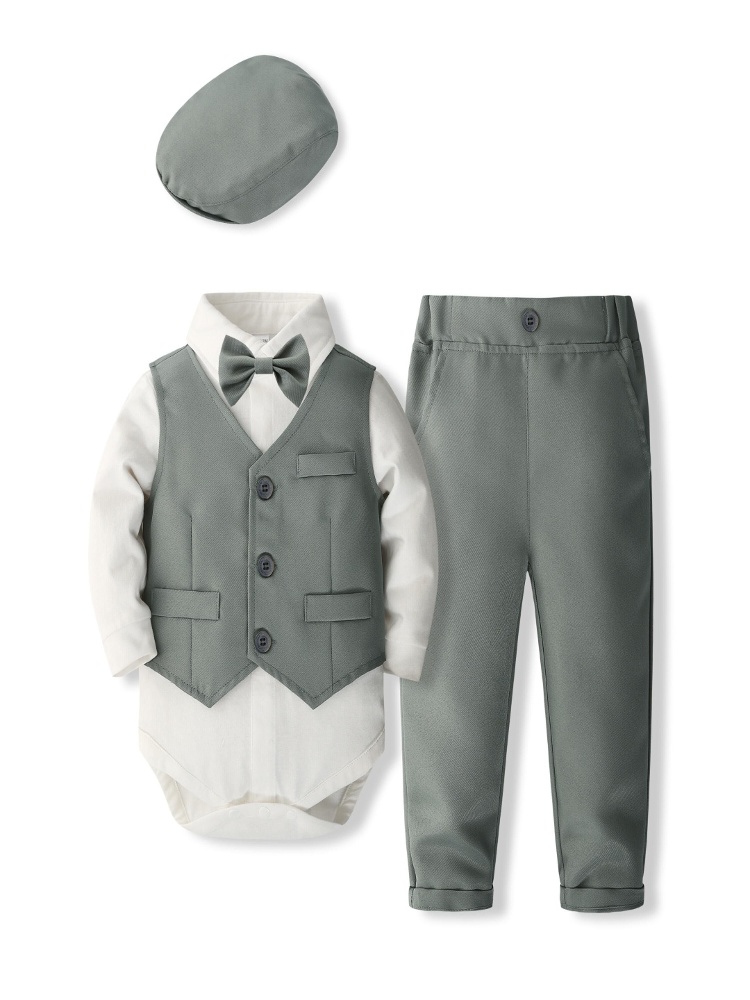 

StyleCast x Revolte Boys Pure Cotton Shirt With Trouser & Waistcoat, Grey