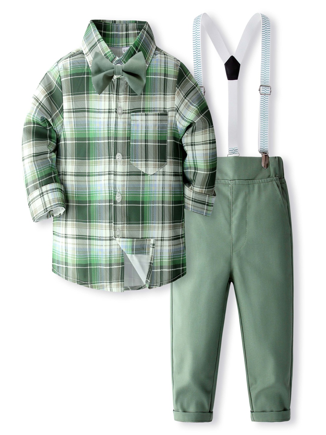

StyleCast x Revolte Boys Printed Pure Cotton Shirt with Trousers, Green