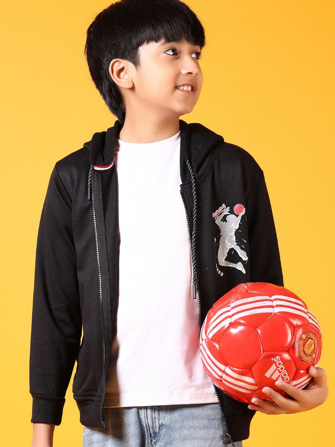 

V-Mart Boys Hooded Sweatshirt, Black