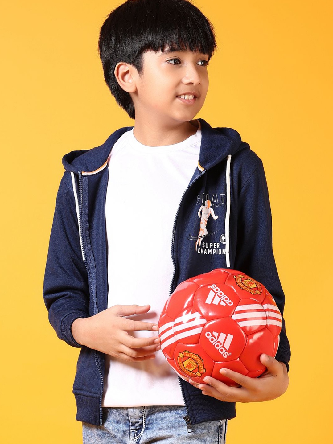

V-Mart Boys Cotton Hooded Sweatshirt, Navy blue