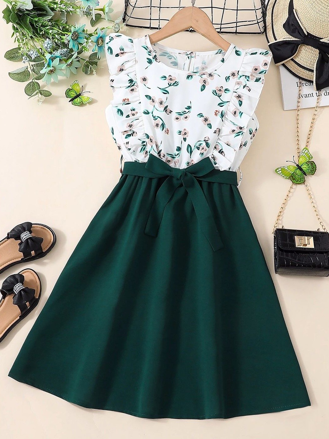 

Miss & Chief Embellished A-Line Dress, Green