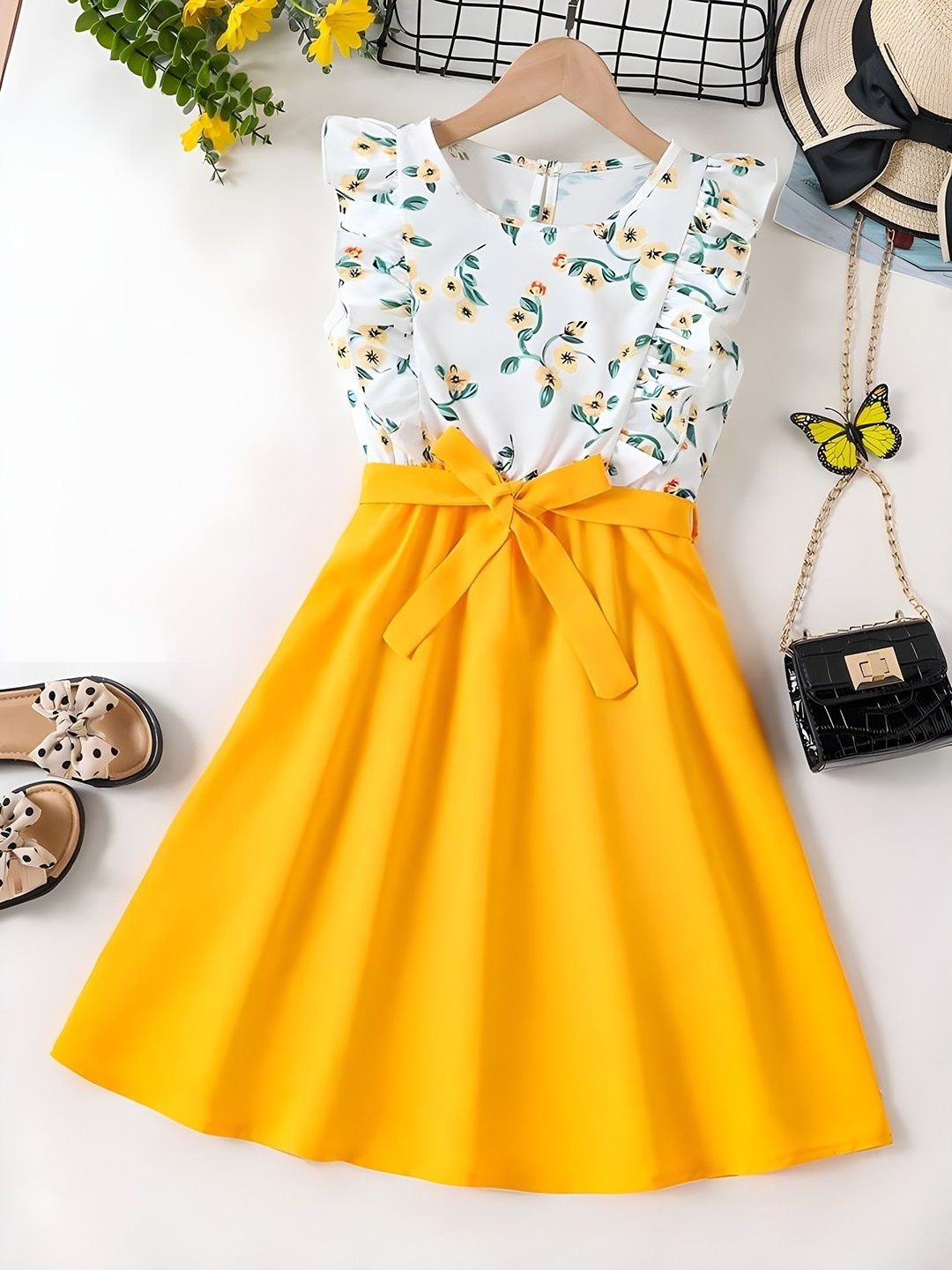 

Miss & Chief Embellished A-Line Dress, Yellow