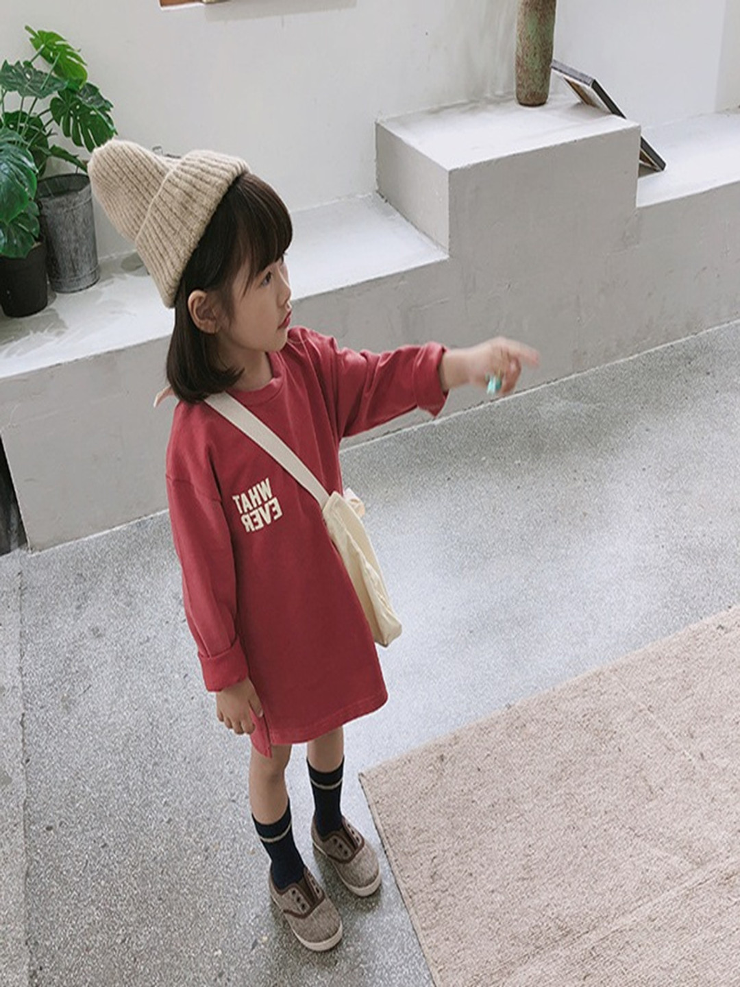 

StyleCast x Revolte Girls Round Neck A-Line Dress, Red