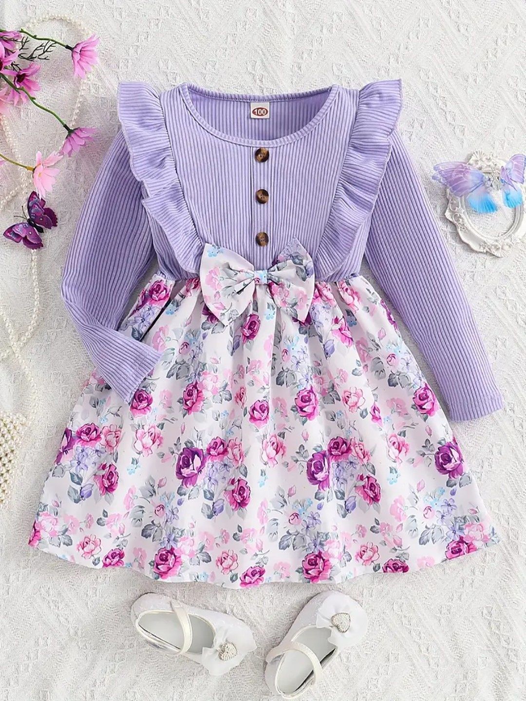 

Miss & Chief Embellished A-Line Dress, Purple