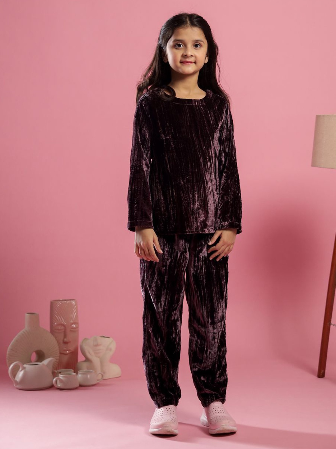 

SANSKRUTIHOMES Girls Round Neck Clothing Set, Purple