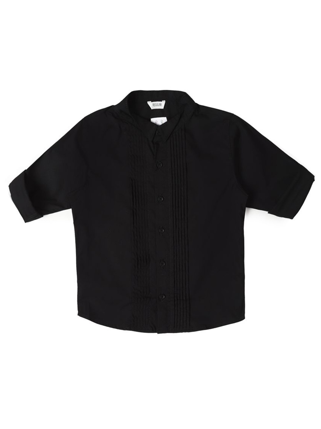 

Allen Solly Junior Boys Wingtip Collar Solid Cotton Casual Shirt, Black