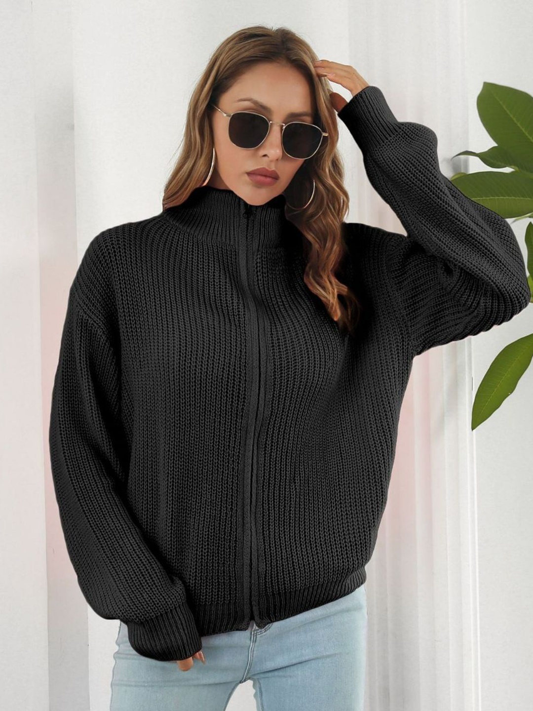 

Oh Rare Women Mock Collar Sweaters, Black