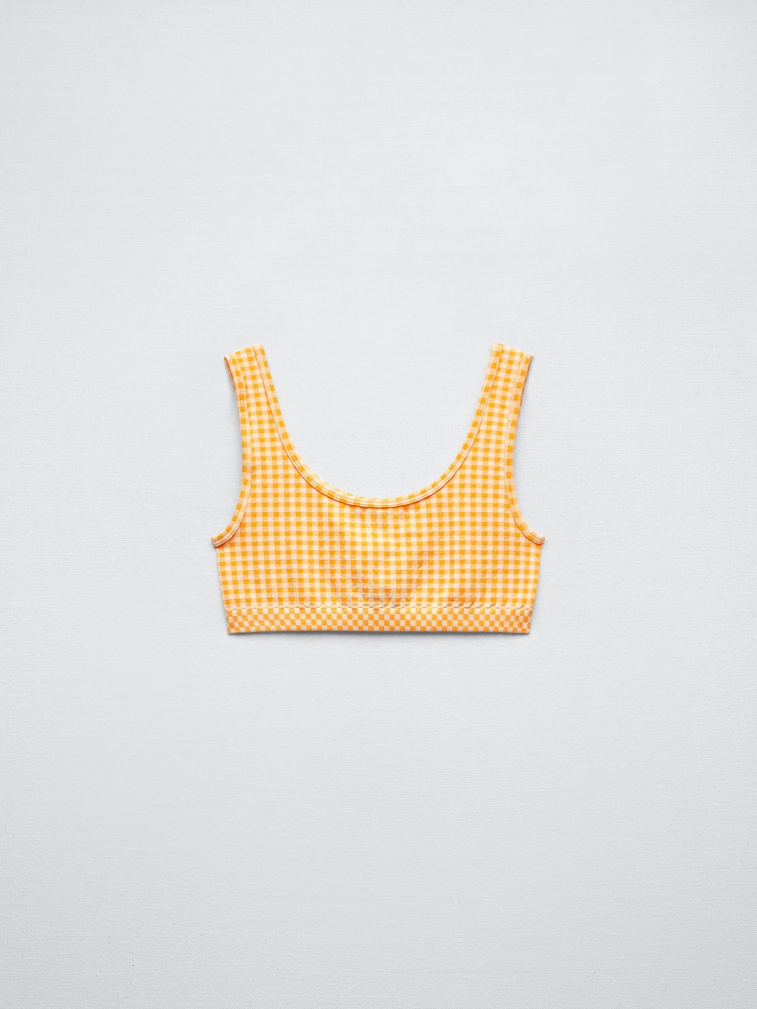 

ZARA Checked Bralette Crop Top, Multi