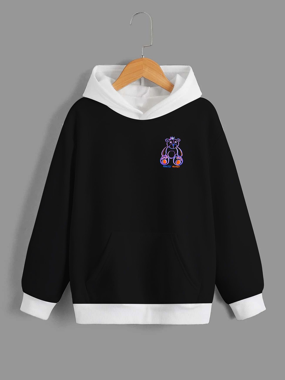 

Dagcros Boys Graphic Printed Hooded Sweatshirt, Black