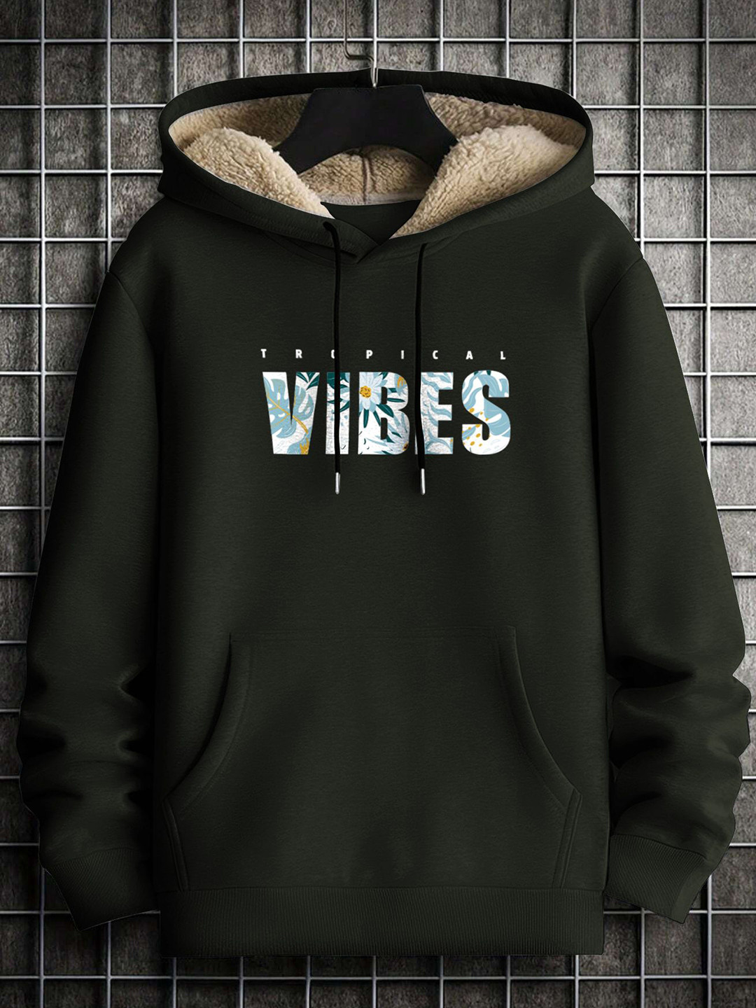

TOGS & TERRE Women Printed Hooded Pullover Sweatshirt, Olive