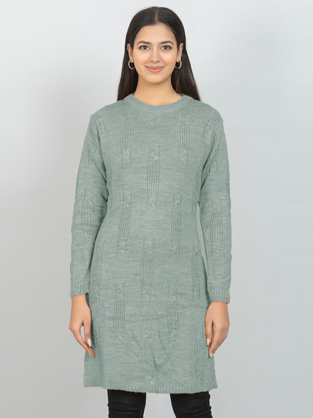 

Wool's Kart Women Self Design Tunic, Grey
