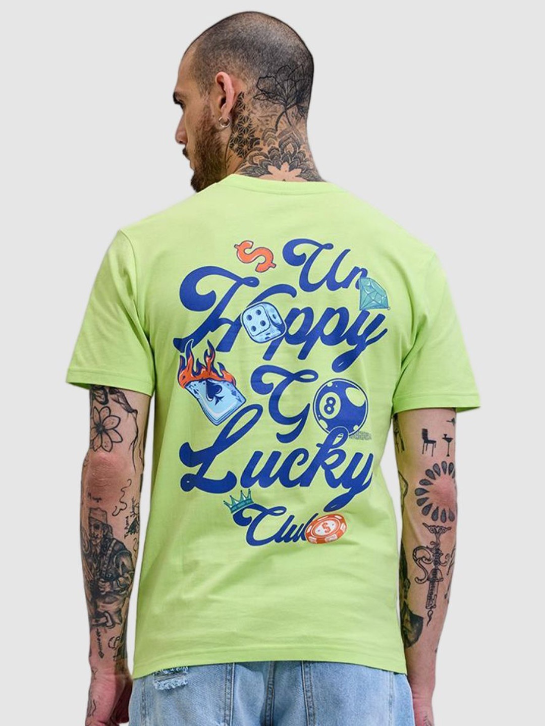 

Snitch Men Graphic Printed Slim Fit Cotton T-shirt, Green