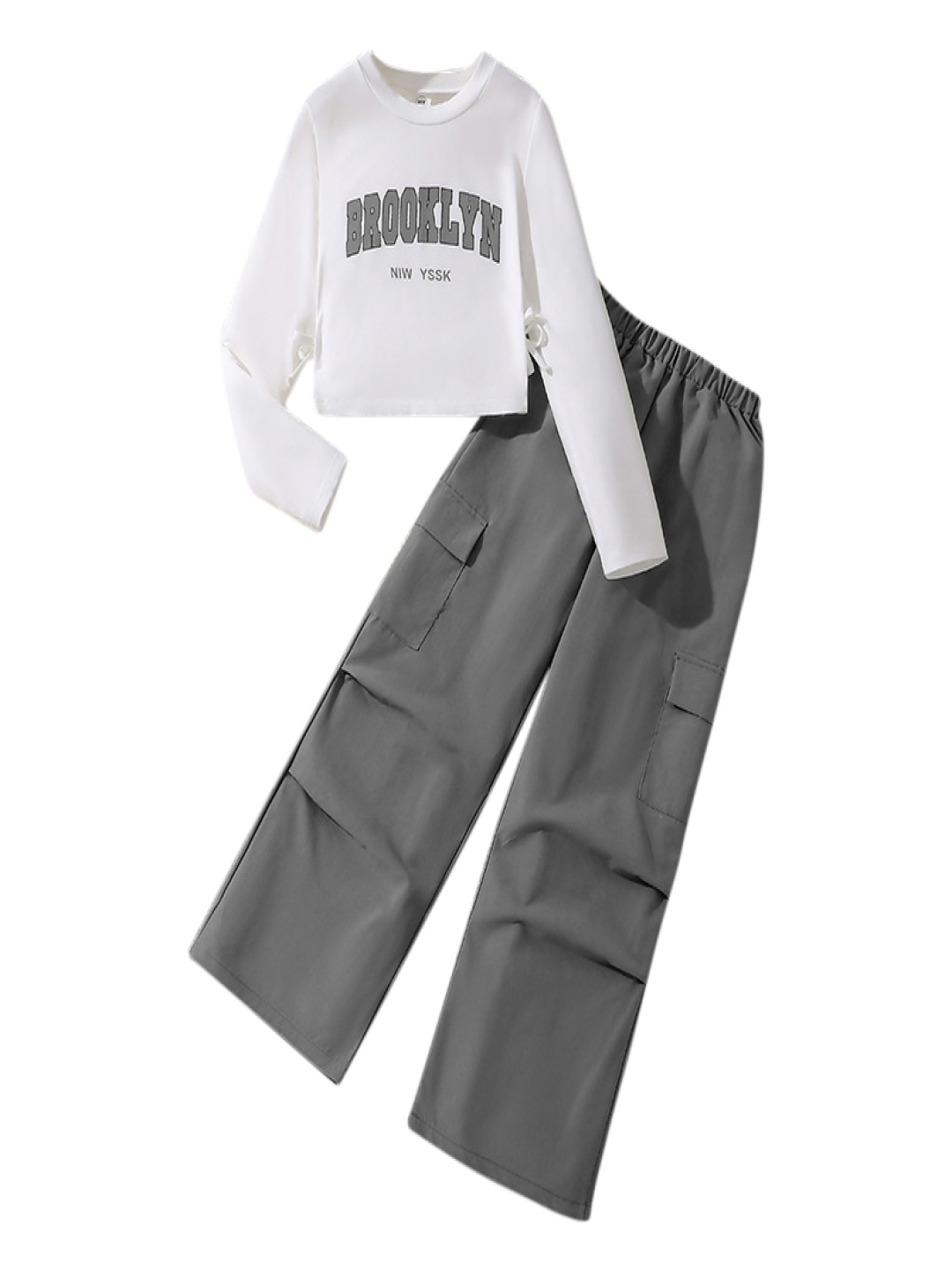 

StyleCast x Revolte Girls Printed Long Sleeves T-Shirt With Trouser, Grey