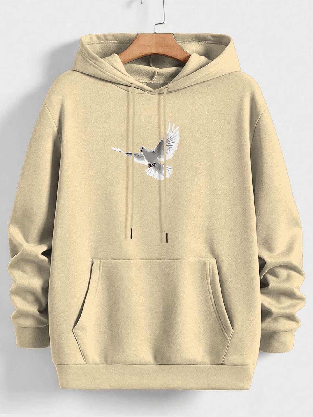 

TOGS & TERRE Women Printed Hooded Sweatshirt, Beige