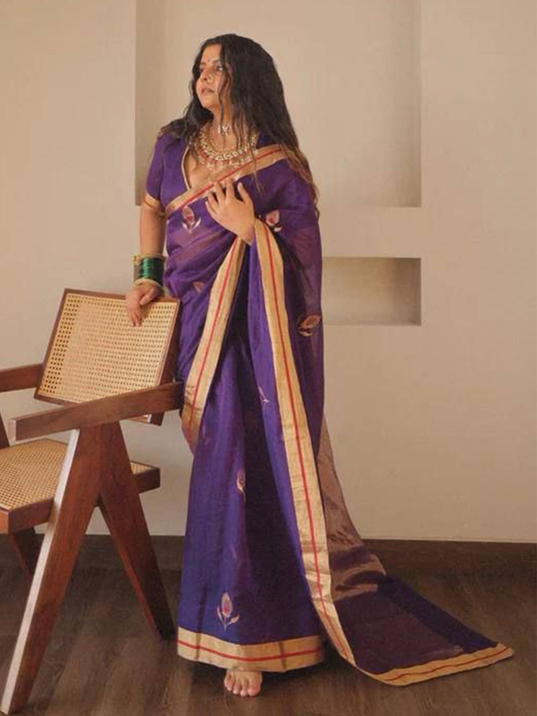 

Anouk Woven Design Zari Saree, Purple