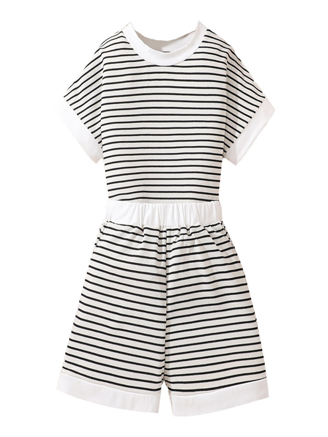 

StyleCast x Revolte Girls Striped T-Shirt With Shorts, Black