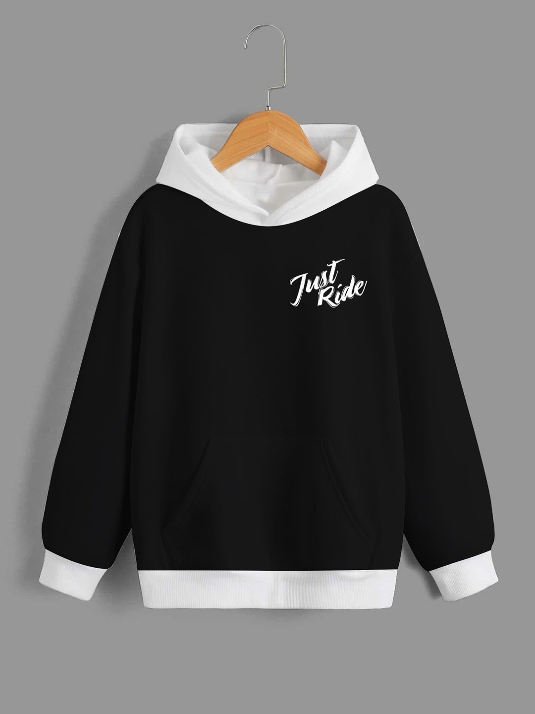 

Dagcros Boys Printed Hooded Pullover Sweatshirt, Black