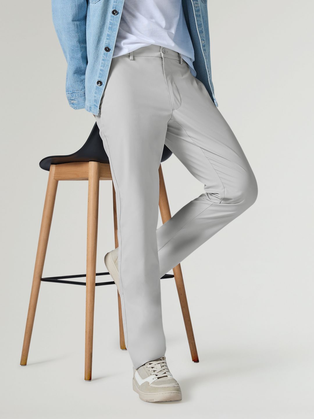 

XYXX Men's Kinetic Slim Fit White All Day Quick Dry Pants, Off white