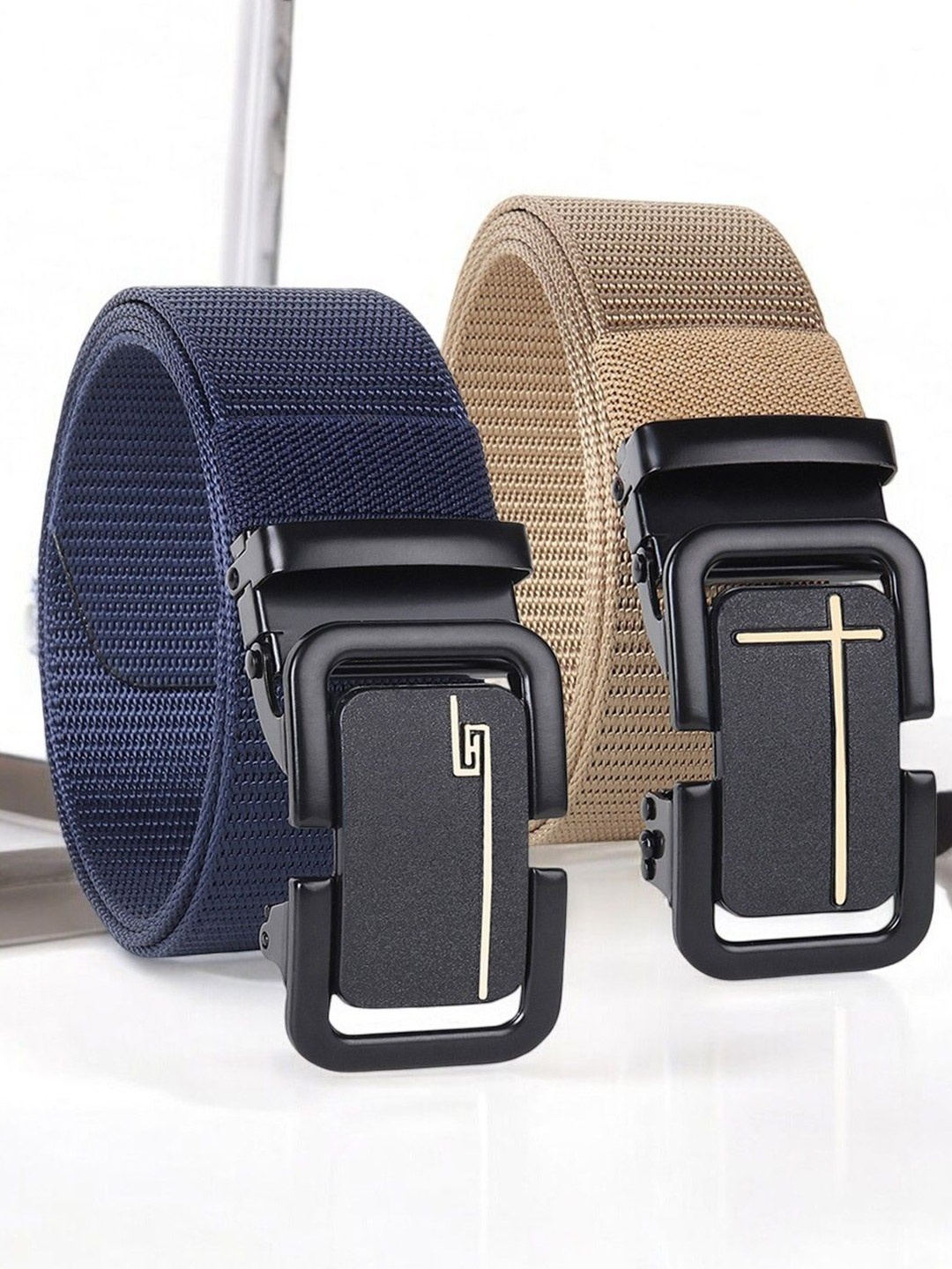 

Metronaut Men Textured 2 Belt, Beige