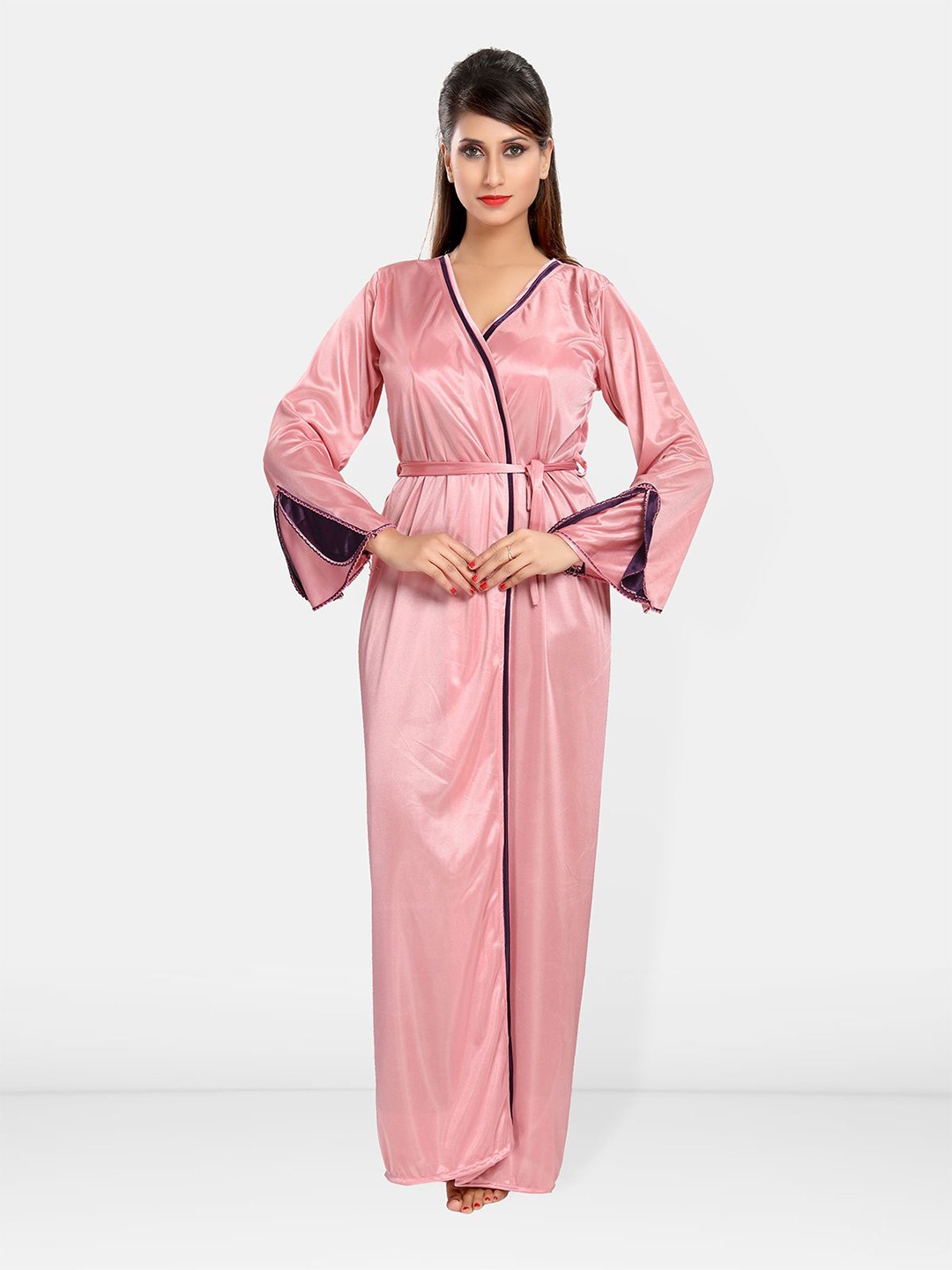 

Be You Women Satin Maxi Nightdress With Robe, Mauve