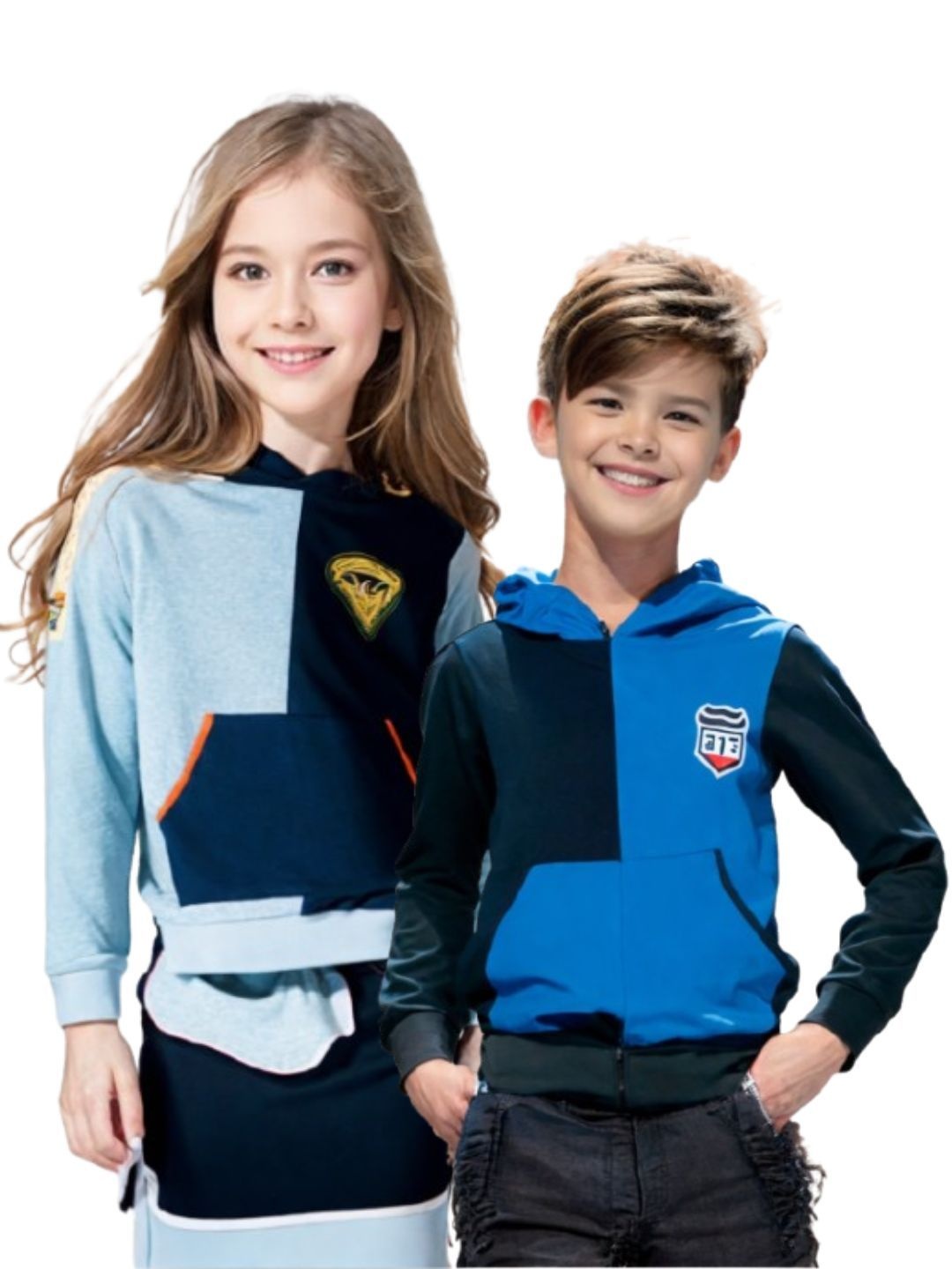 

Seyor Kids Pack Of 2 Cotton Colourblocked Hooded Sweatshirt, Grey