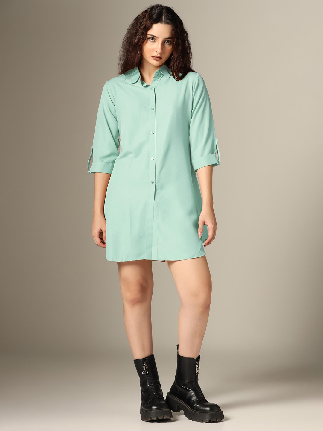 

Mast & Harbour Women Shirt Dress, Green