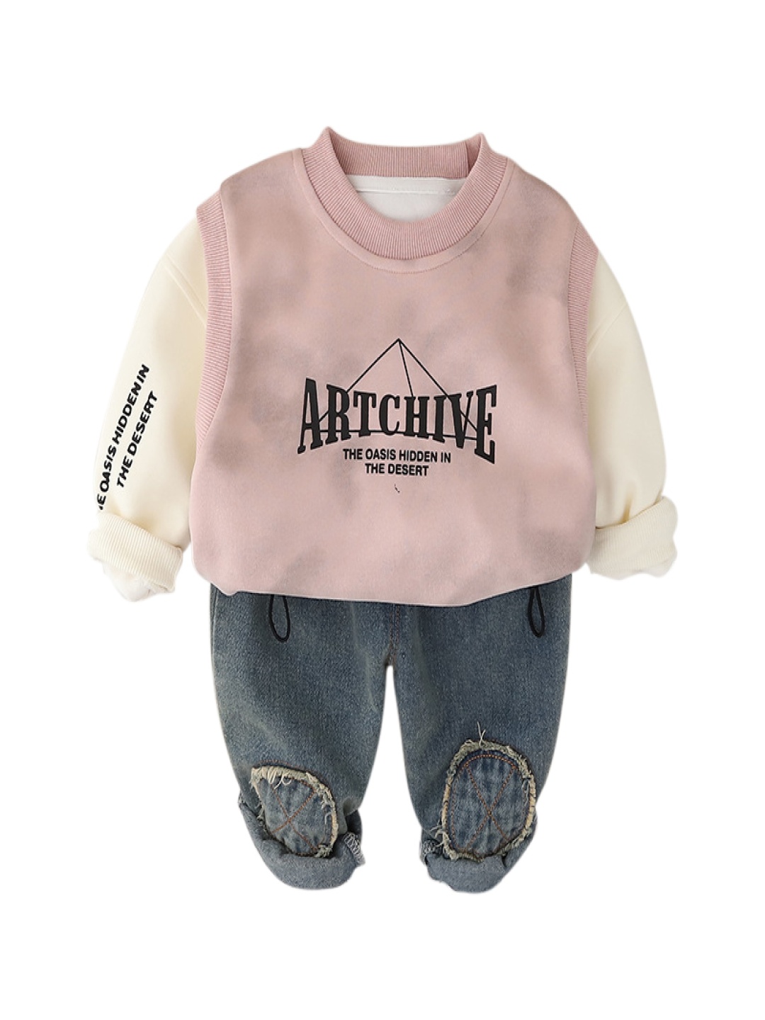 

StyleCast x Revolte Kids Printed Sweatshirt With Trousers, Pink