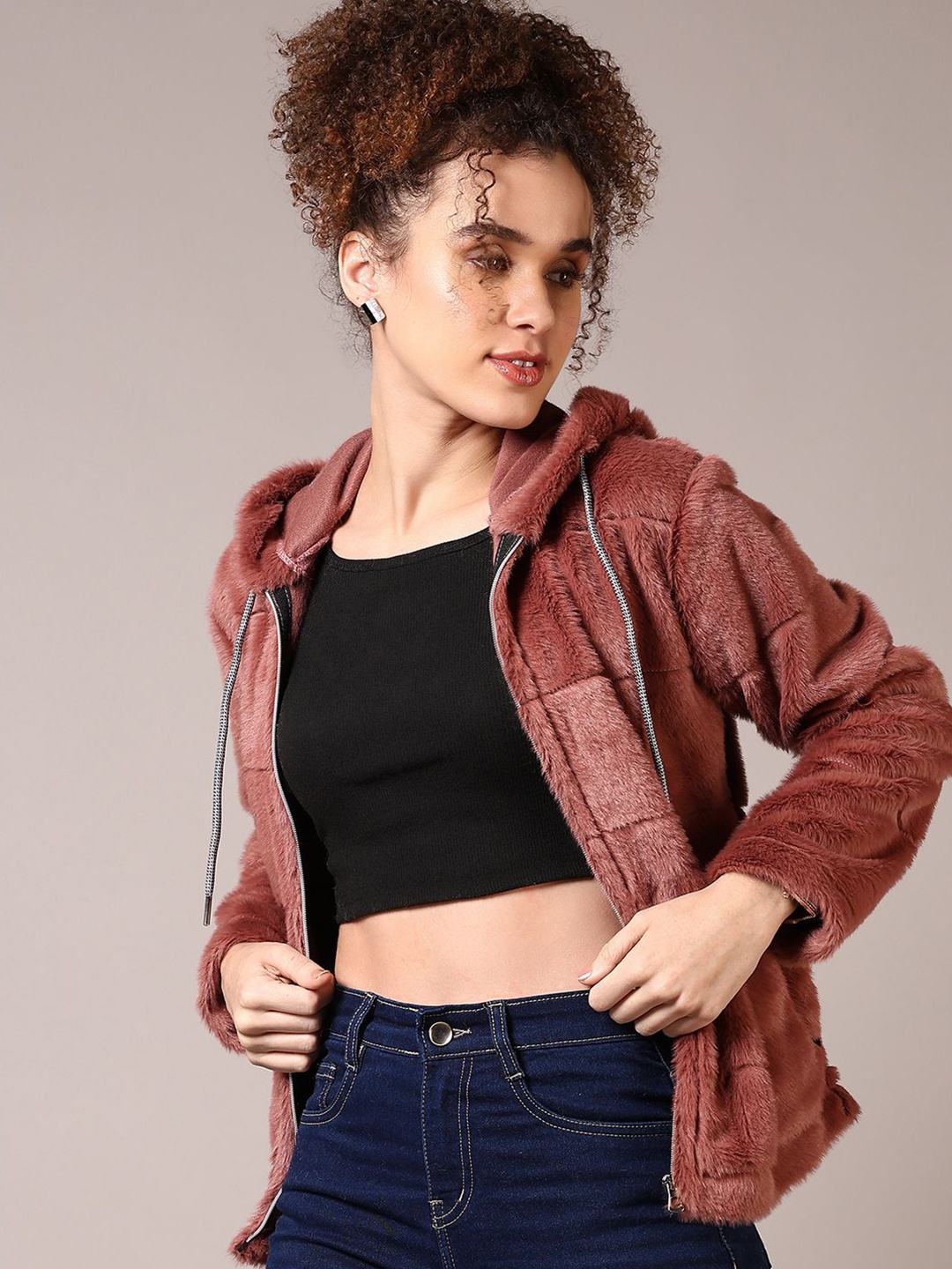 

V-Mart Women Cotton Sweatshirt, Rust