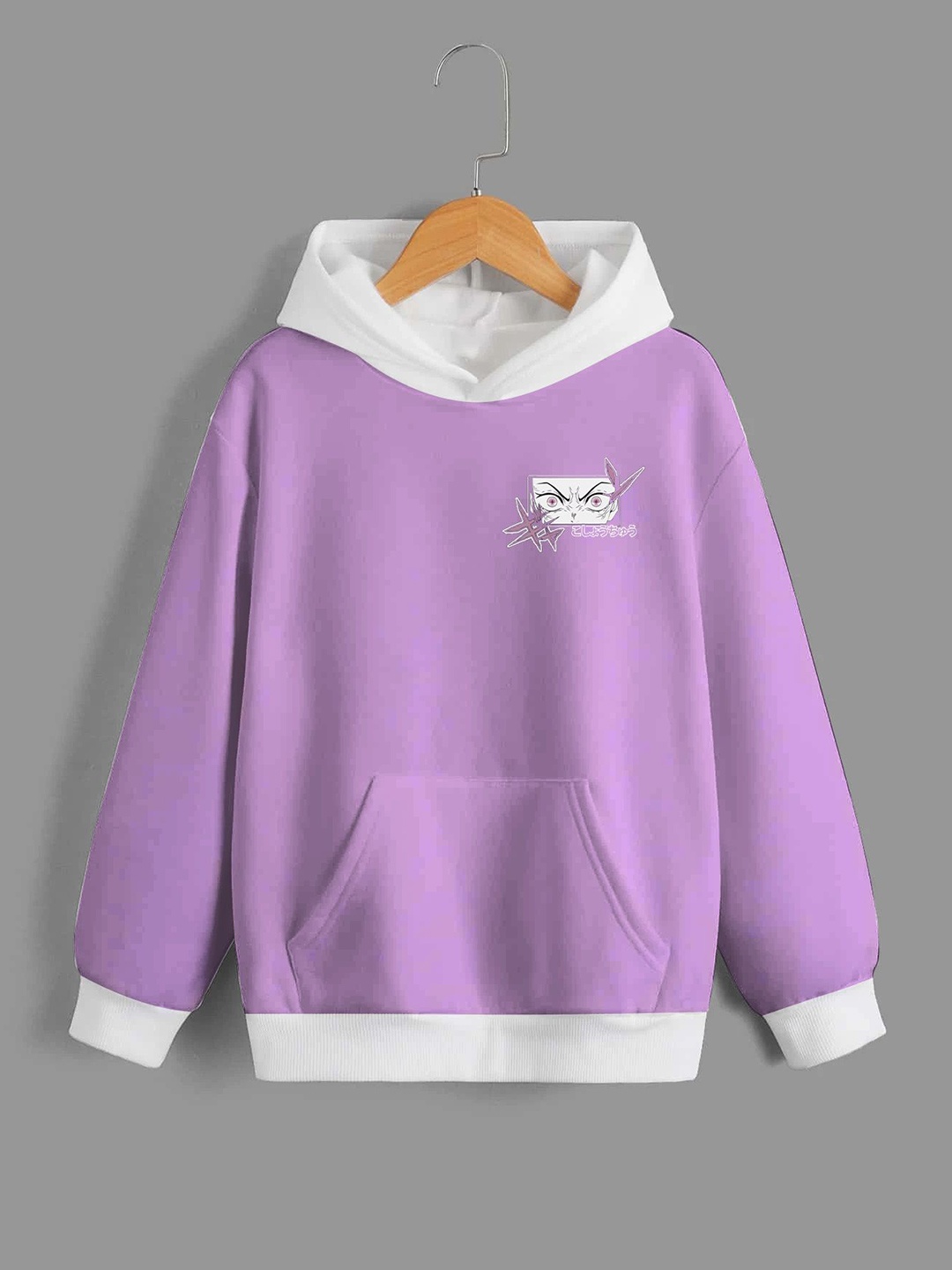 

Dagcros Boys Fleece Printed Hooded Sweatshirt, Purple
