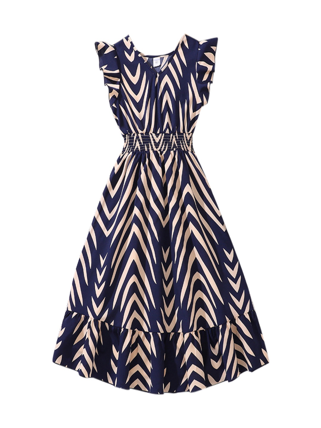 

StyleCast x Revolte Girls Printed Fit - Flare Midi Dress, Blue