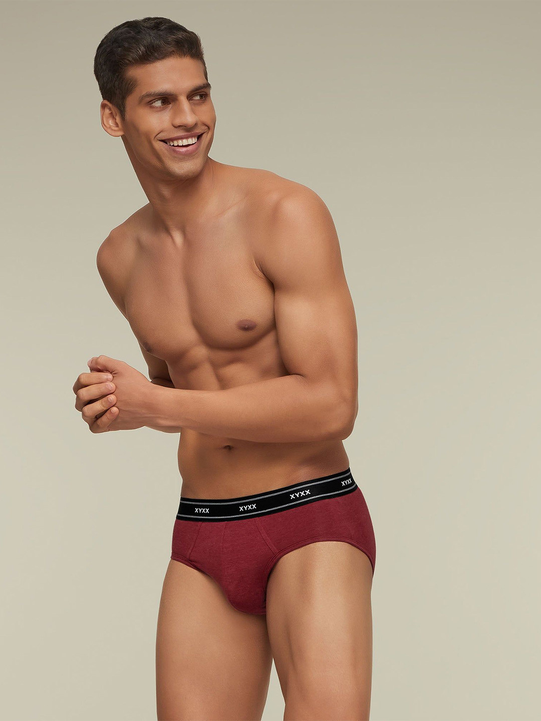 

XYXX Men Apollo Bamboo Cotton Briefs Bold Burgundy XYBRF68