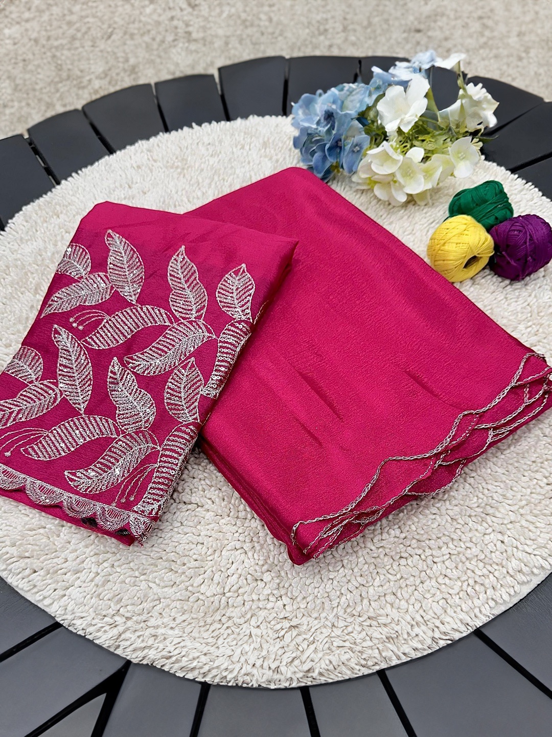 

Aika Embellished Sequinned Sarees, Pink