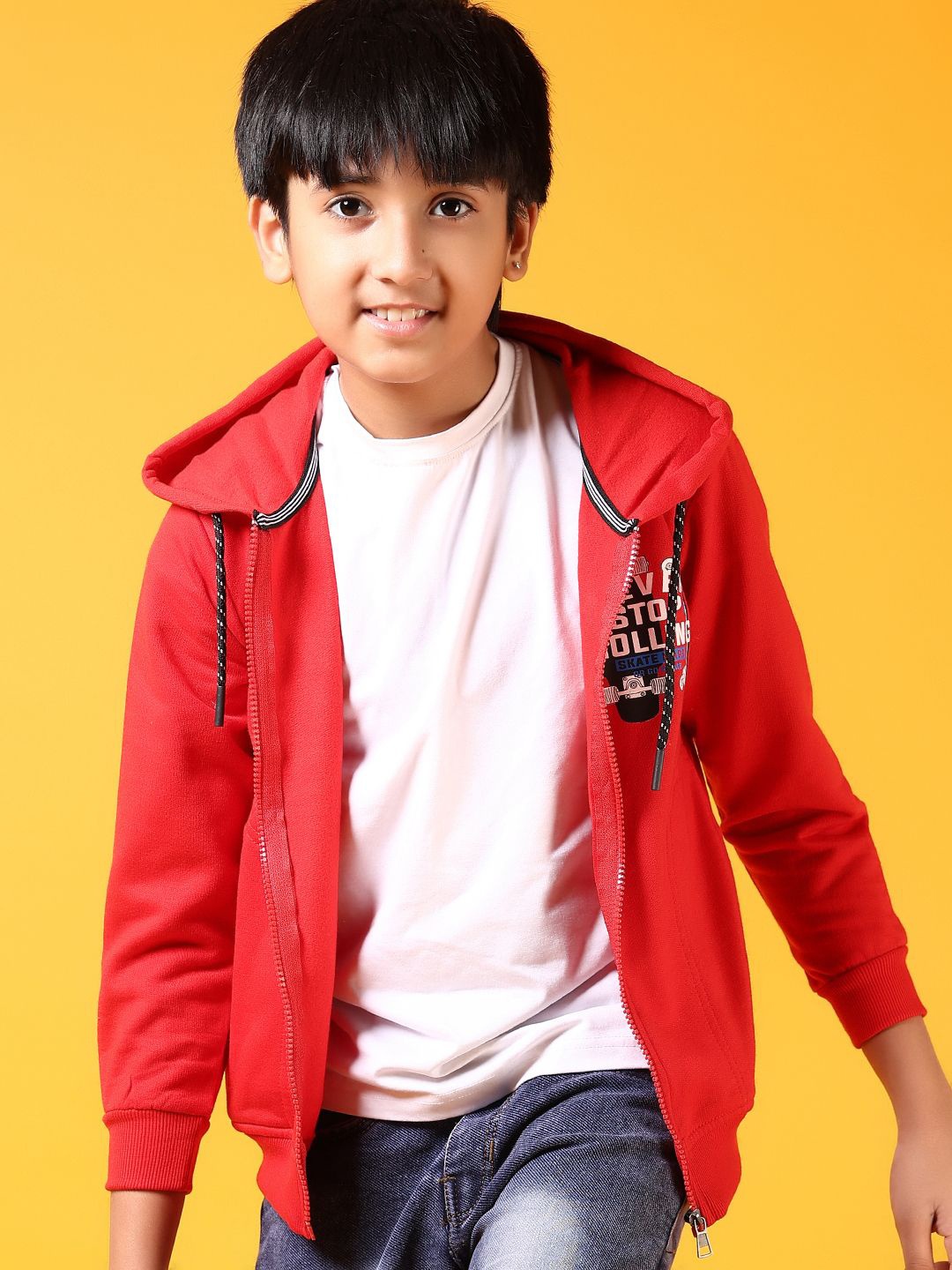 

V-Mart Boys Typography Printed Cotton Sweatshirt, Red